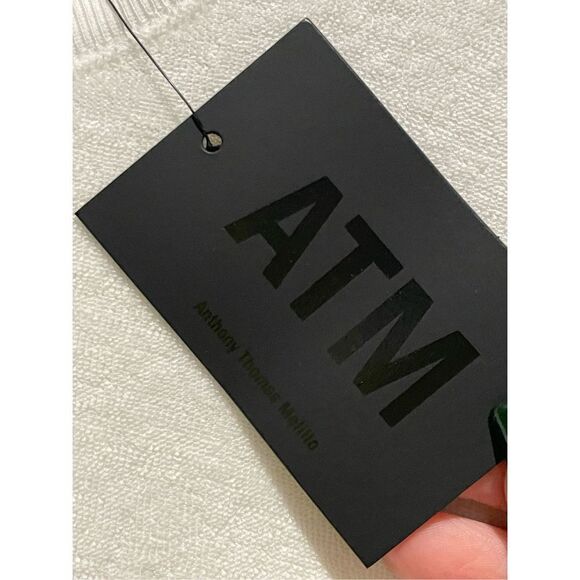 NWT ATM Anthony Thomas Melillo White Lightweight Terry Ruffle Sleeve Dress Med - Picture 4 of 12